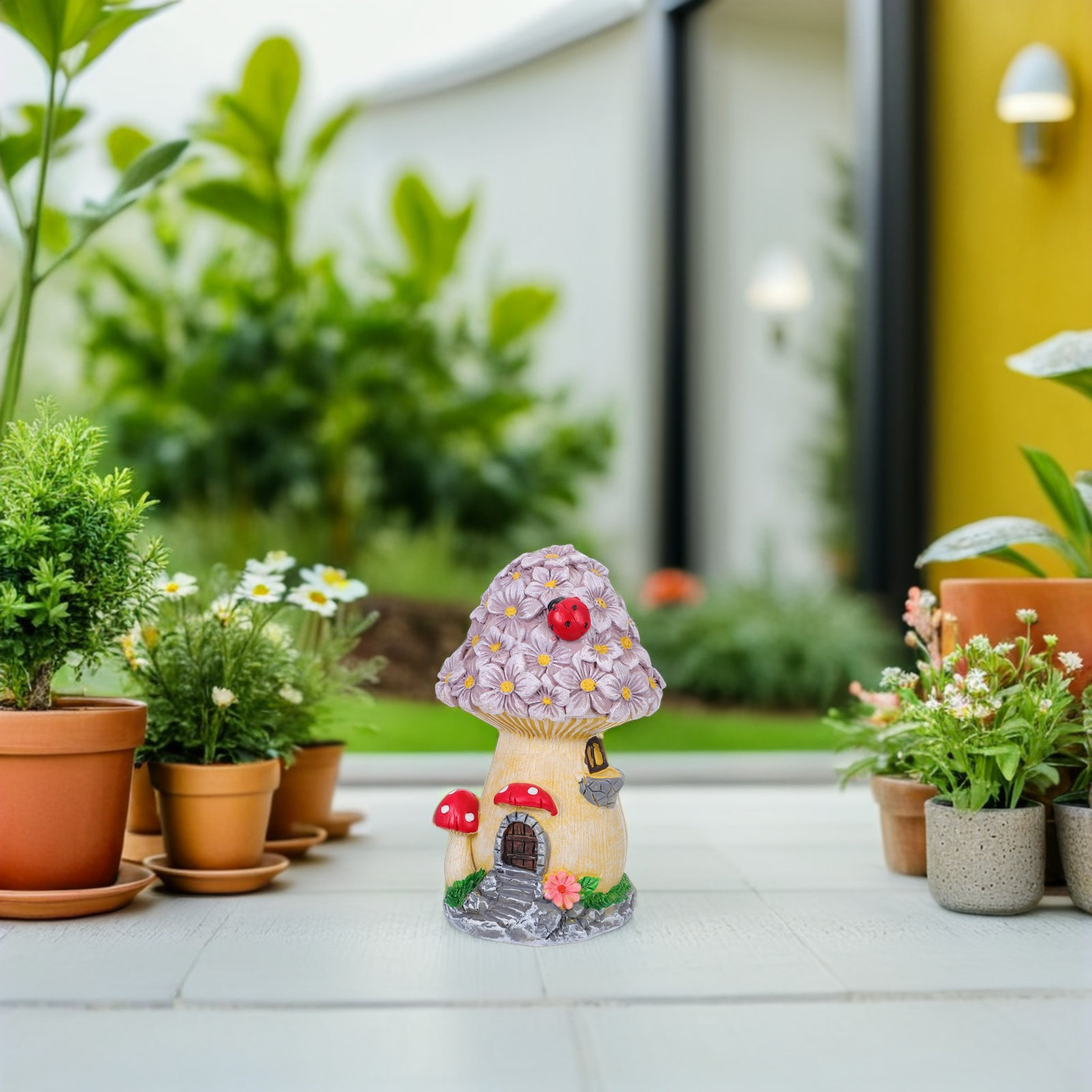 Weatherproof Resin Mushroom Ho - огляд і ціна Bonsai Garden House