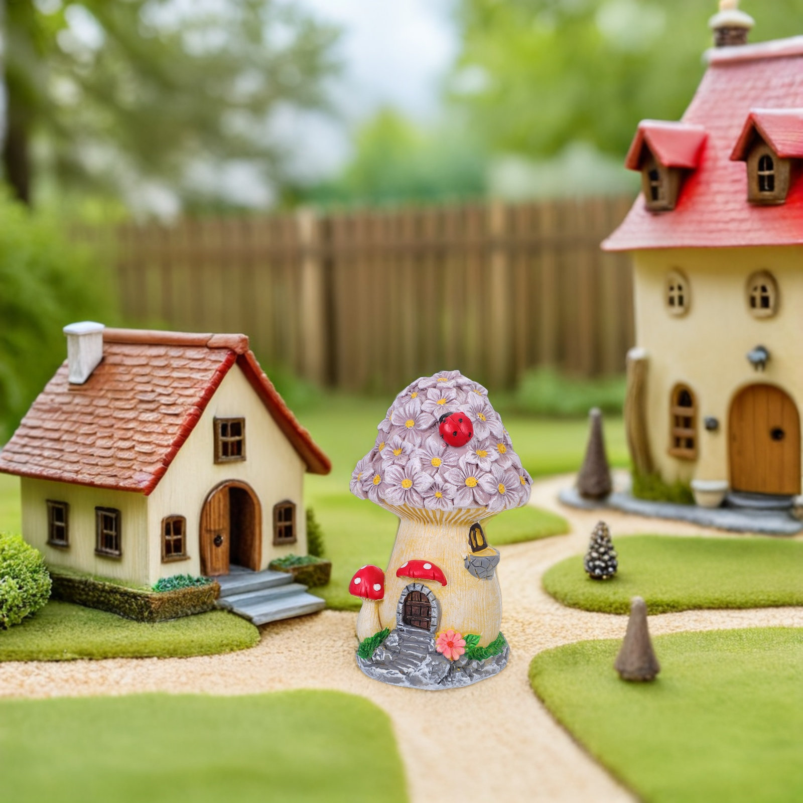 Weatherproof Resin Mushroom Ho - огляд і ціна Bonsai Garden House