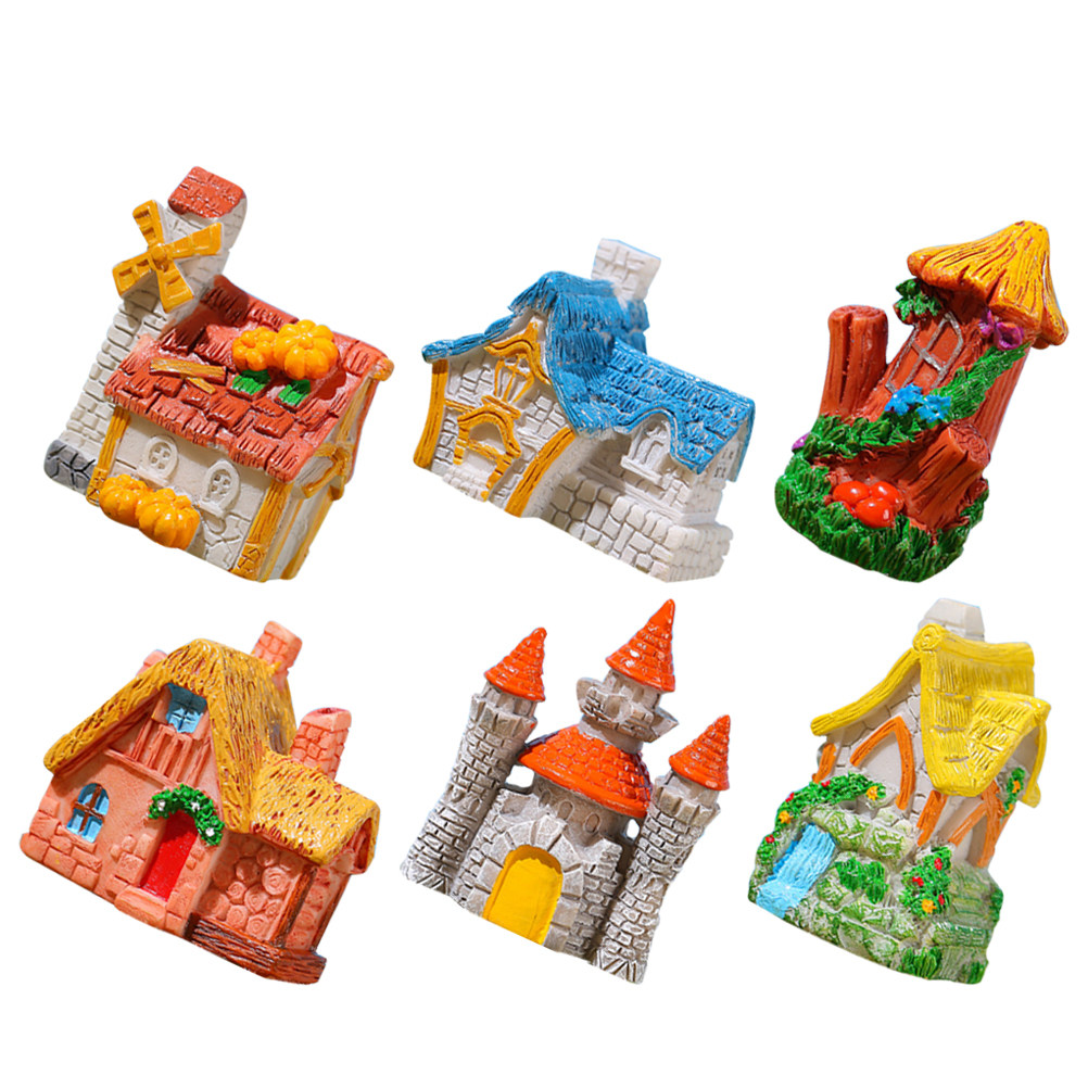 6Pcs Resin Mini House Decor fo - огляд і ціна Bonsai Garden House