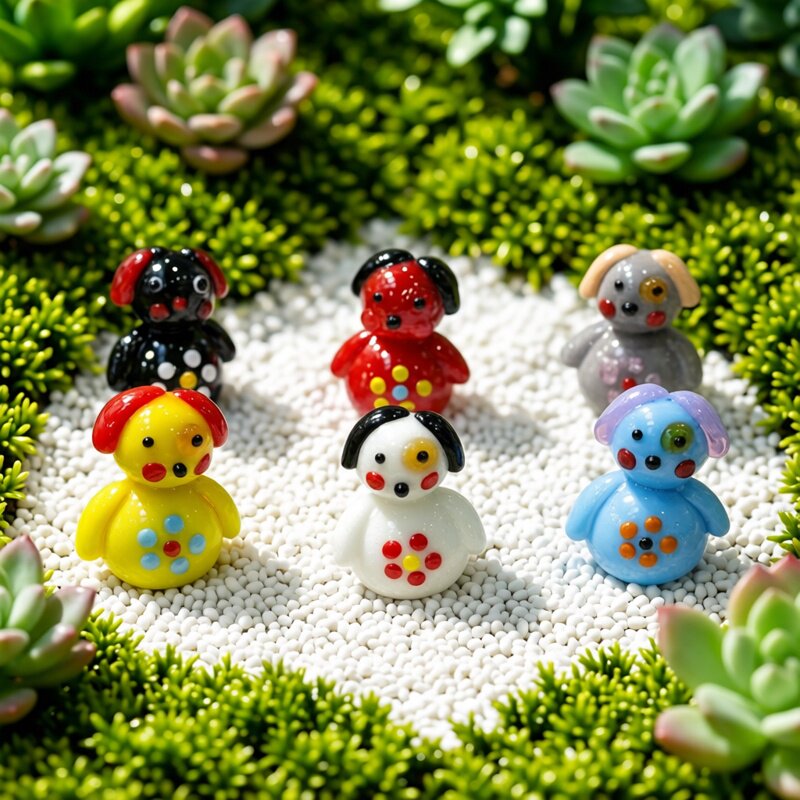 Cute Handmade Mini Glass Dog F - огляд і ціна Bonsai Garden In Japan
