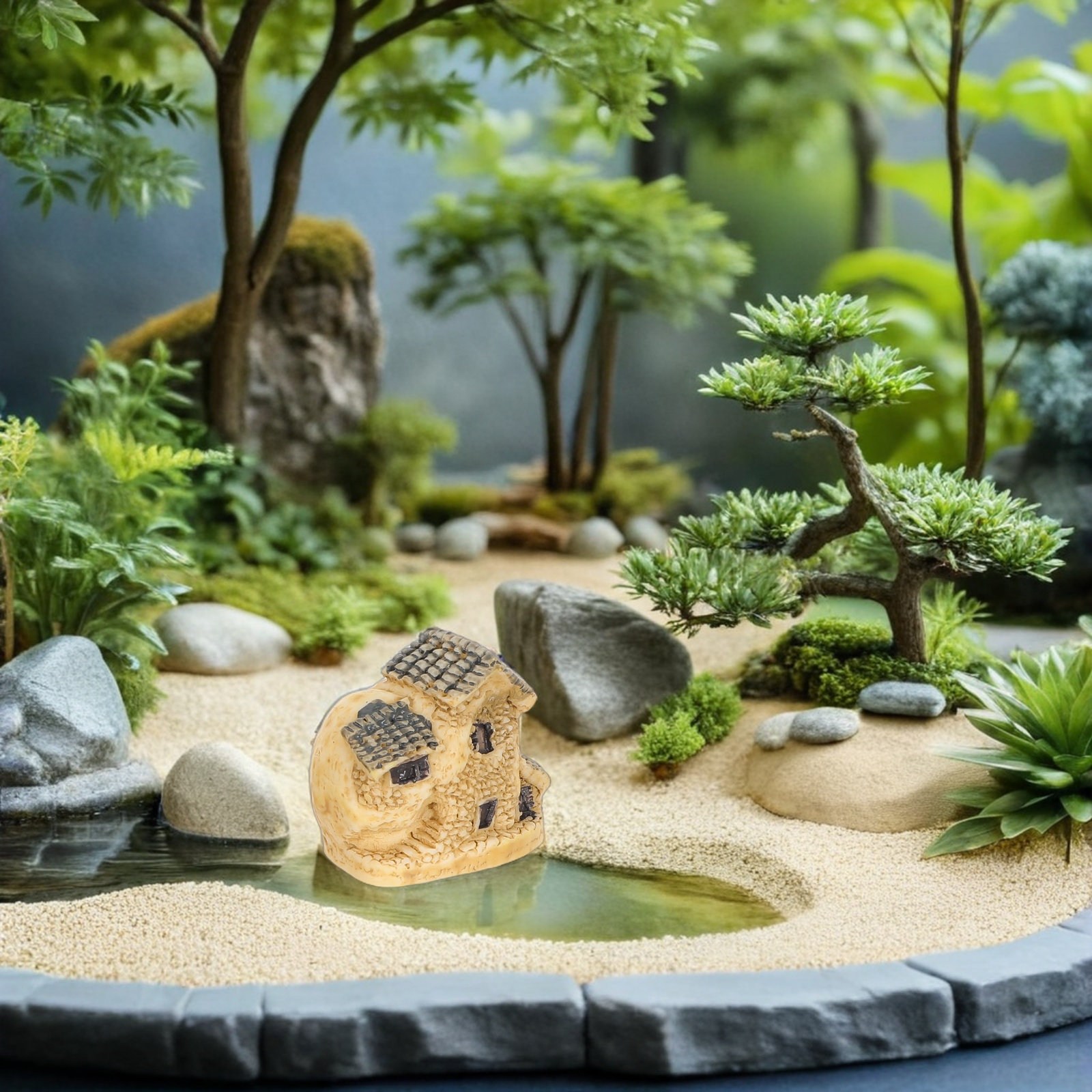 4Pcs Miniature Resin Fairy Gar - огляд і ціна Bonsai Garden House