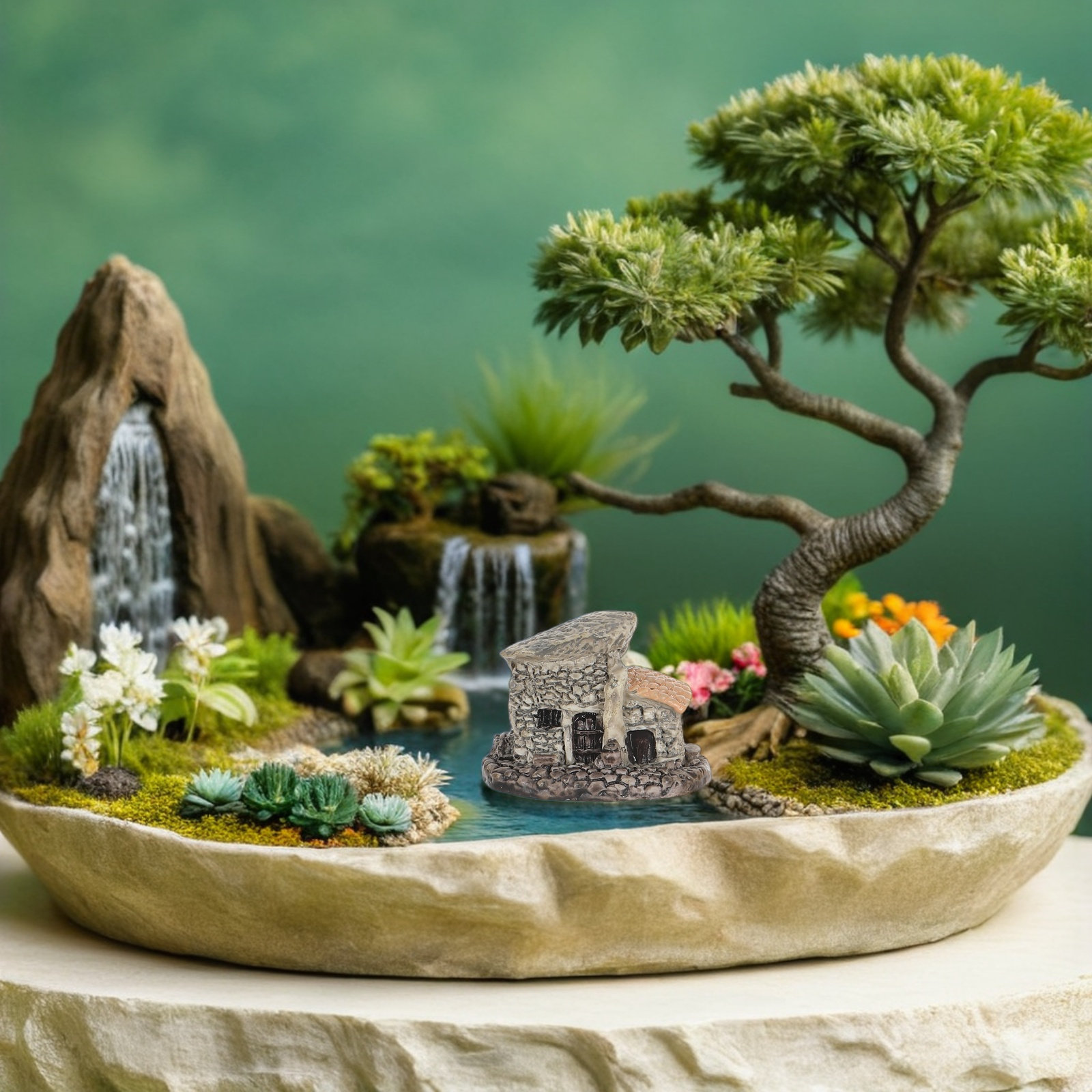 4Pcs Miniature Resin Fairy Gar - огляд і ціна Bonsai Garden House