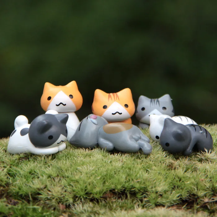 6Pcs/Set Cartoon Lucky pvc Cat - огляд і ціна Bonsai Garden In Japan